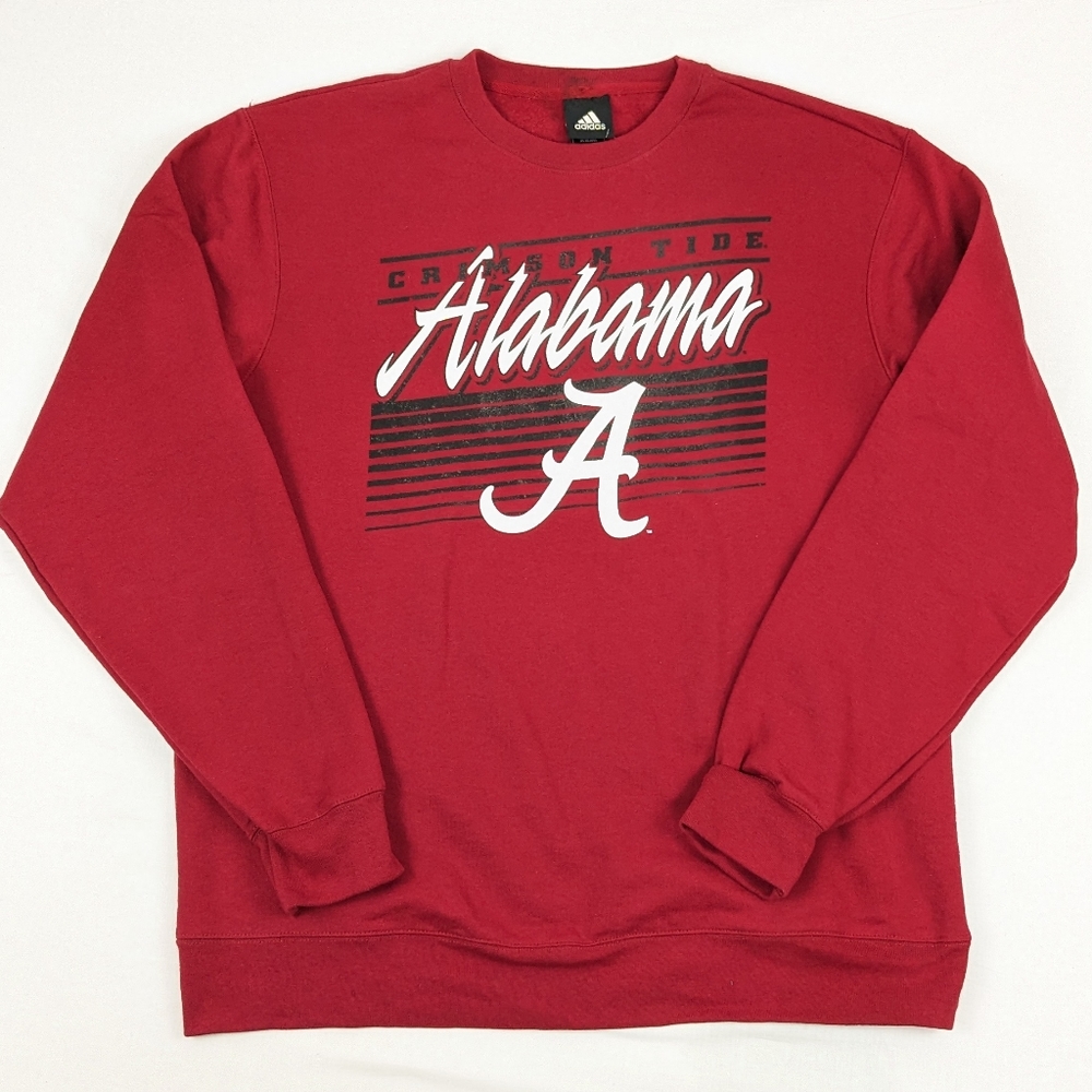 Vintage Adidas Alabama Crimson Tide Pullover Crewneck Sweatshirt Red Large